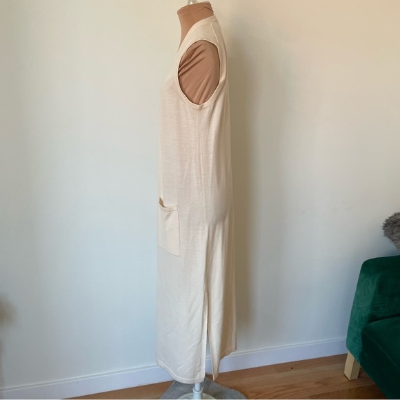 Theory Torina SL Refine Sleeveless Merino Wool Longline Duster Cardigan EUC Sz S - Picture 2 of 8